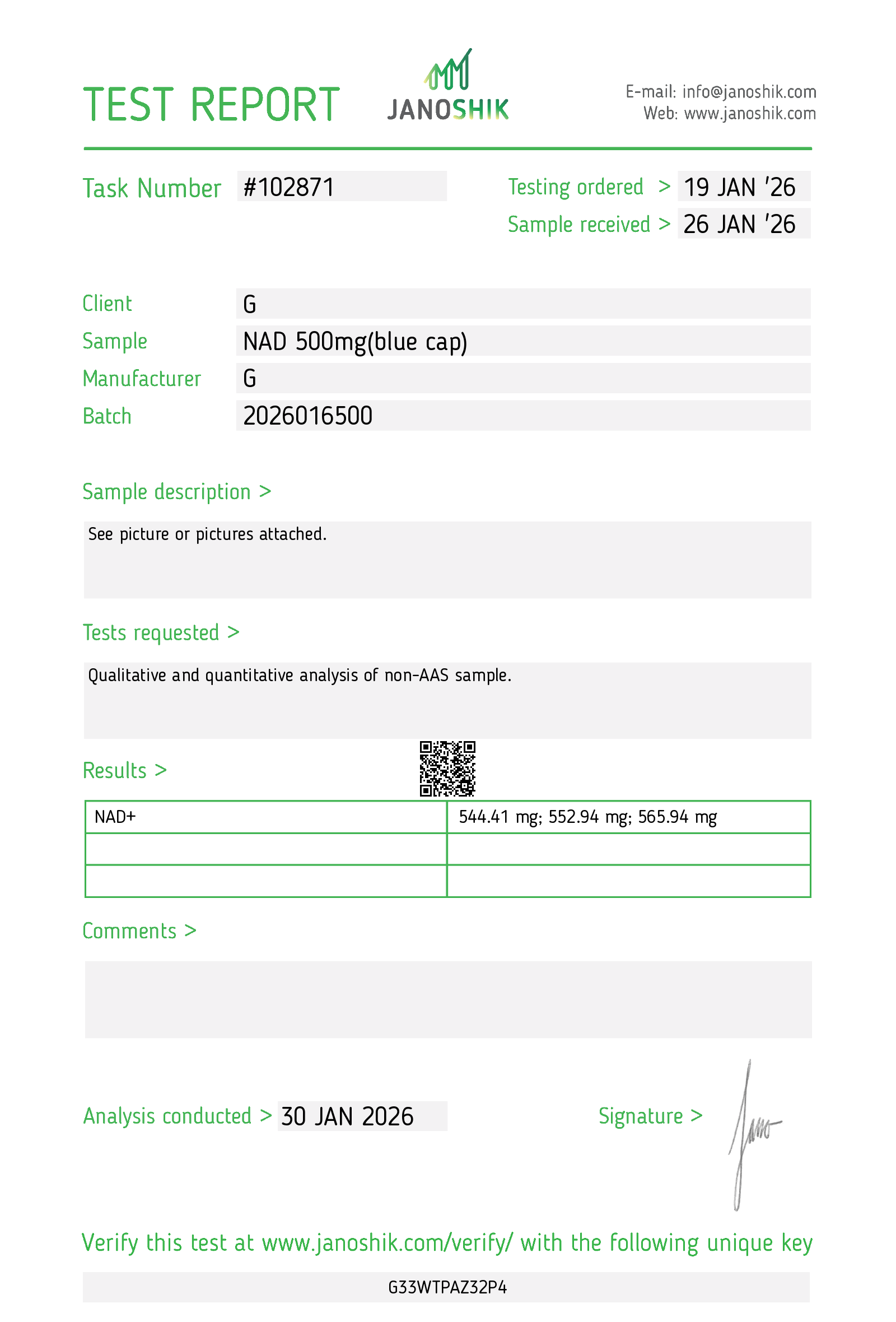 NAD+ | 500 mg - Peptilife Colombia | Comprar péptidos